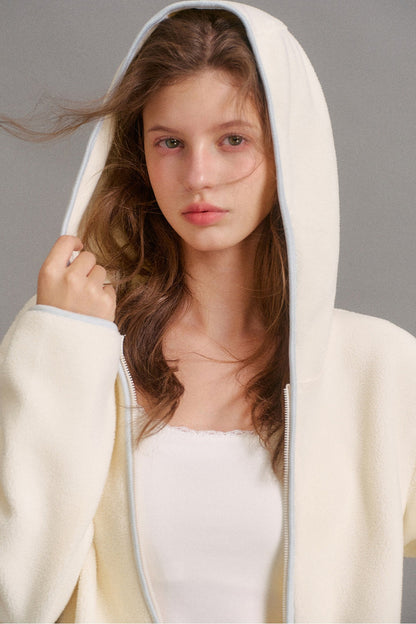 Color-Blocked Loose Hooded Jacket