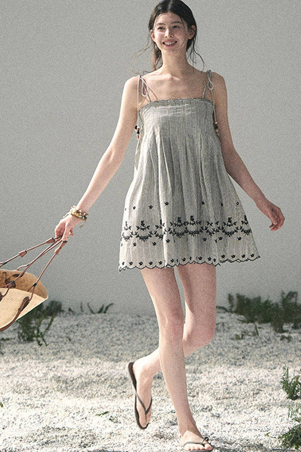 Double-Sided Wave Hem Dress