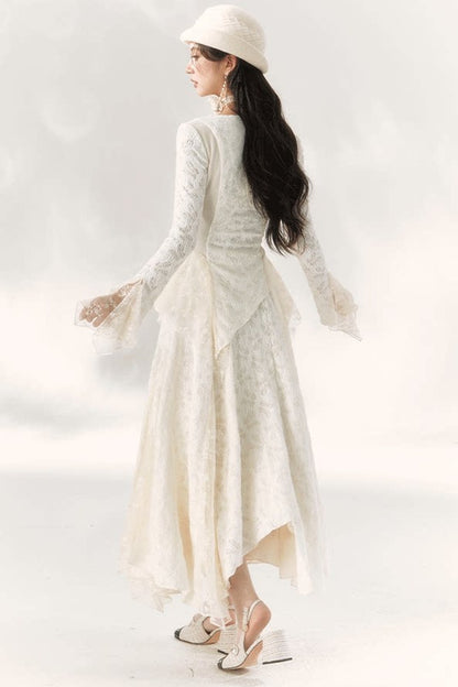 Butterfly Dream Knit Layered-Look and Skirt Set-Up