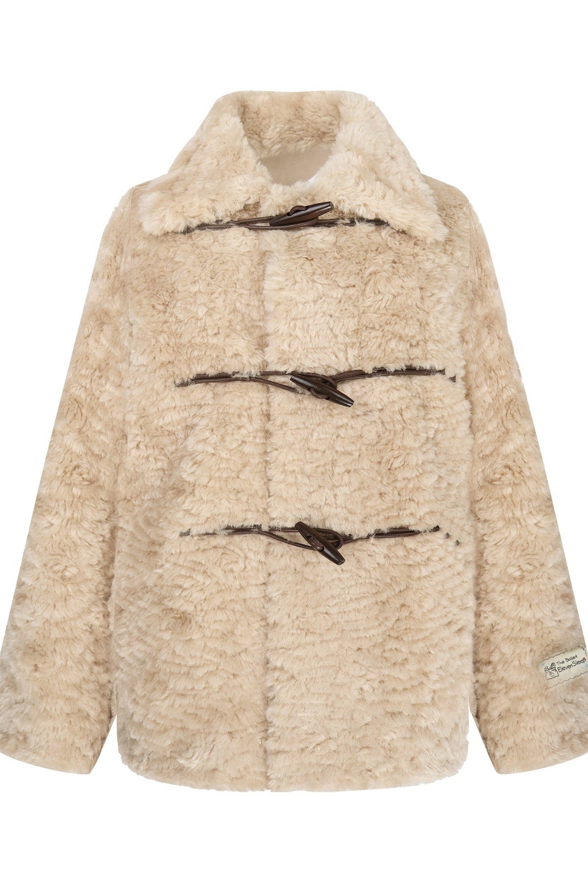 Wool Fur Horn Button Coat and Pants Set-Up