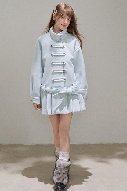 Petite Double-Breasted Woolen Coat