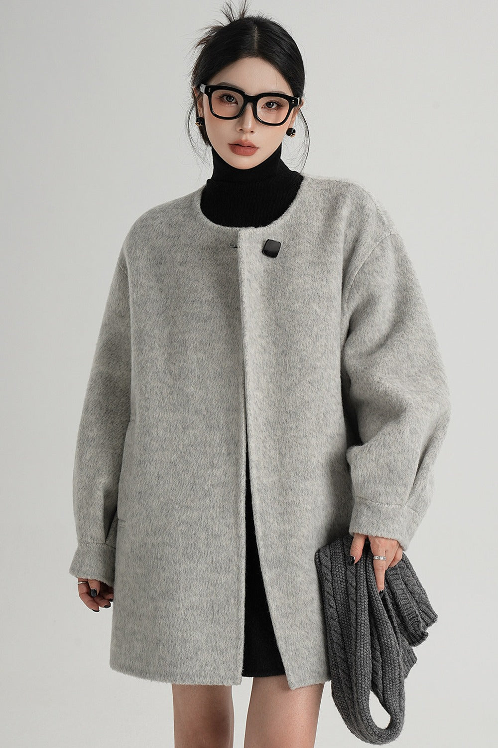 Scarf Collar Double-Sided Wool Coat