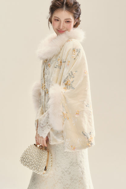White Dew Frost Jacket and Long Dress Set-Up