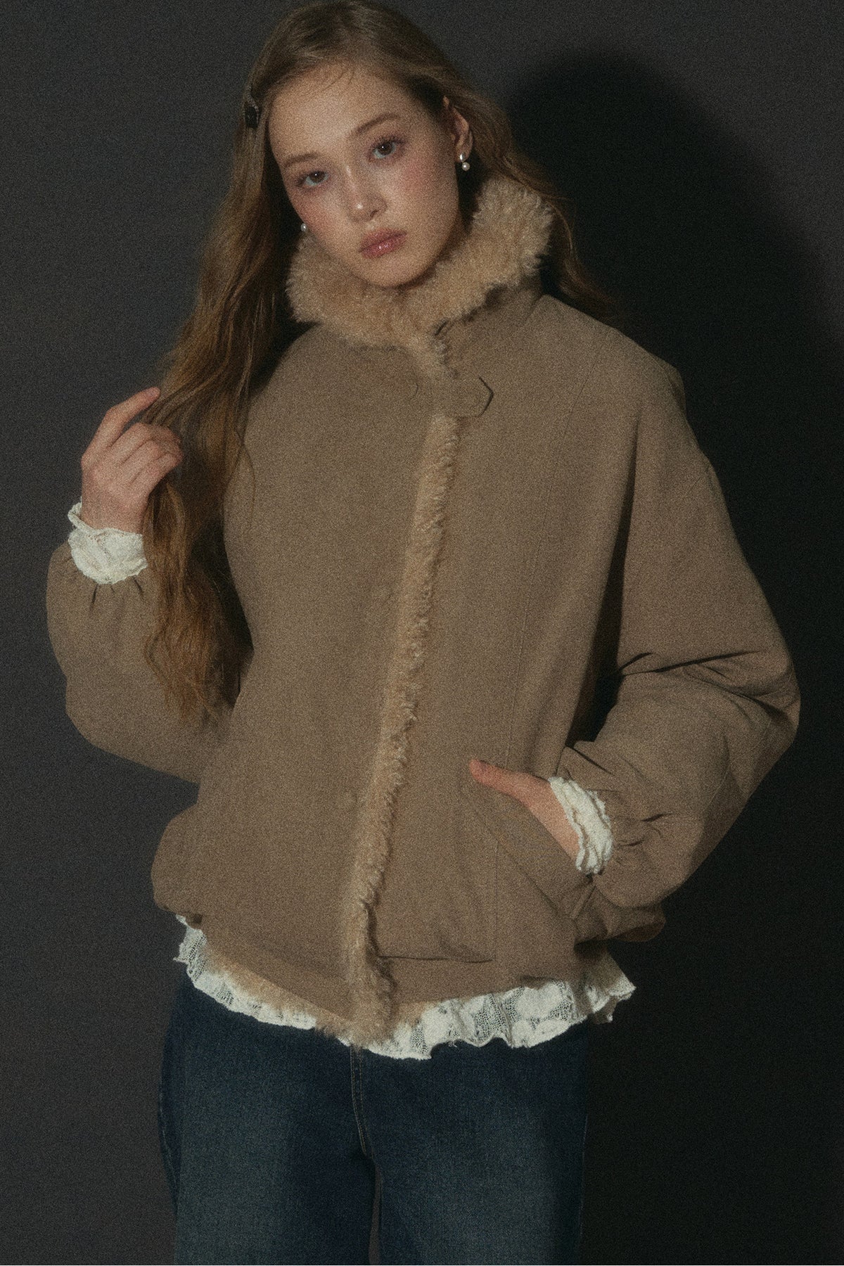 Fur Collar Bud-Shaped Down Jacket