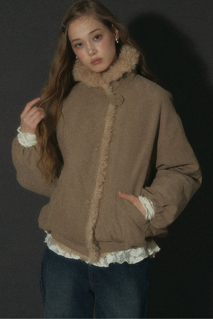 Fur Collar Bud-Shaped Down Jacket