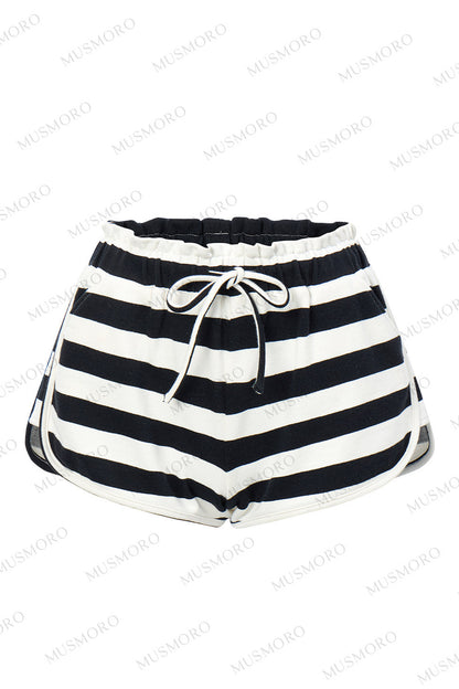 Pleated Floral Wide-Leg Shorts
