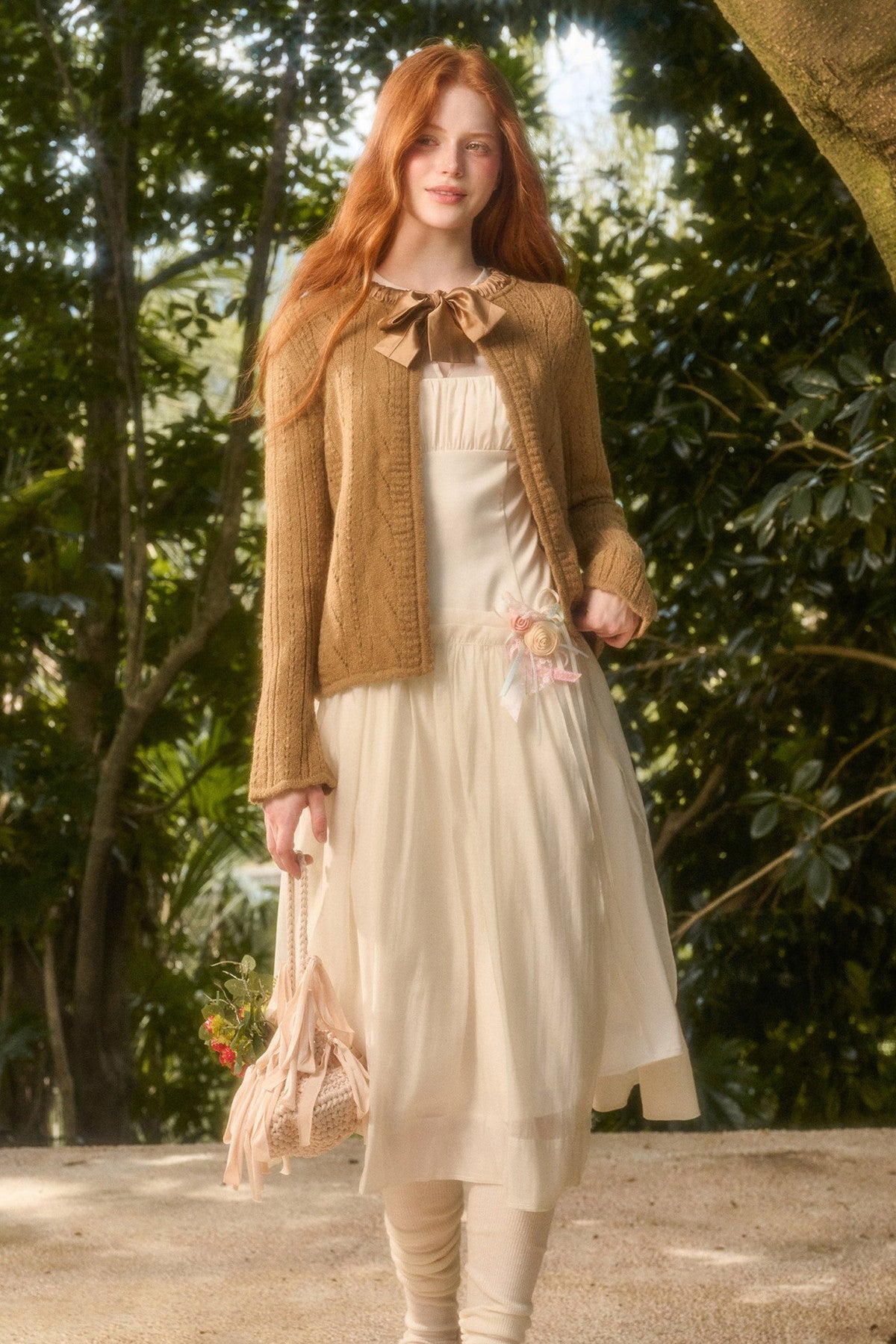 Ribbon Soft Wool Knit Cardigan