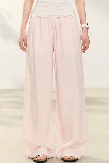 Light Pink Tencel Linen Parachute Pants