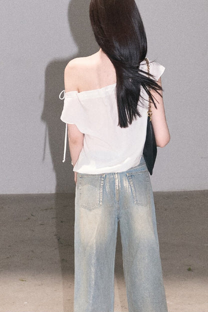 Retro Gradient Cotton Jeans