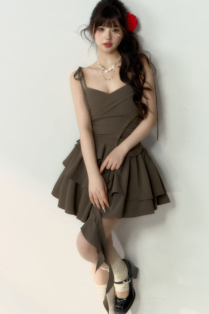 Floral Ballet Suspender Waist Dress
