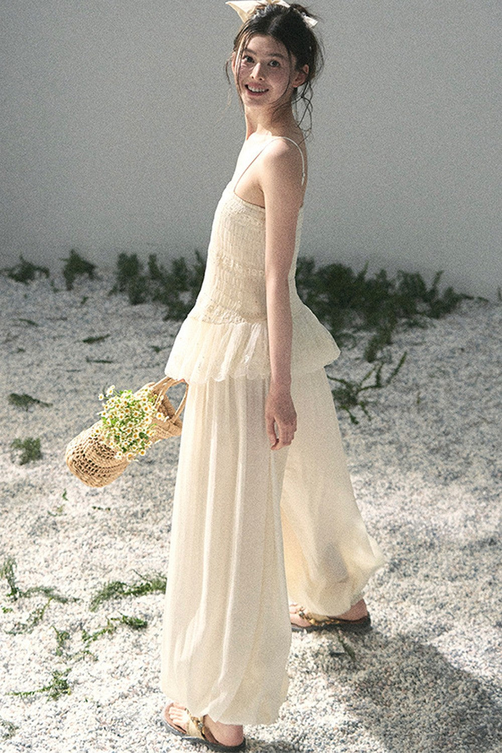 French Lace Summer Top and Pants Set