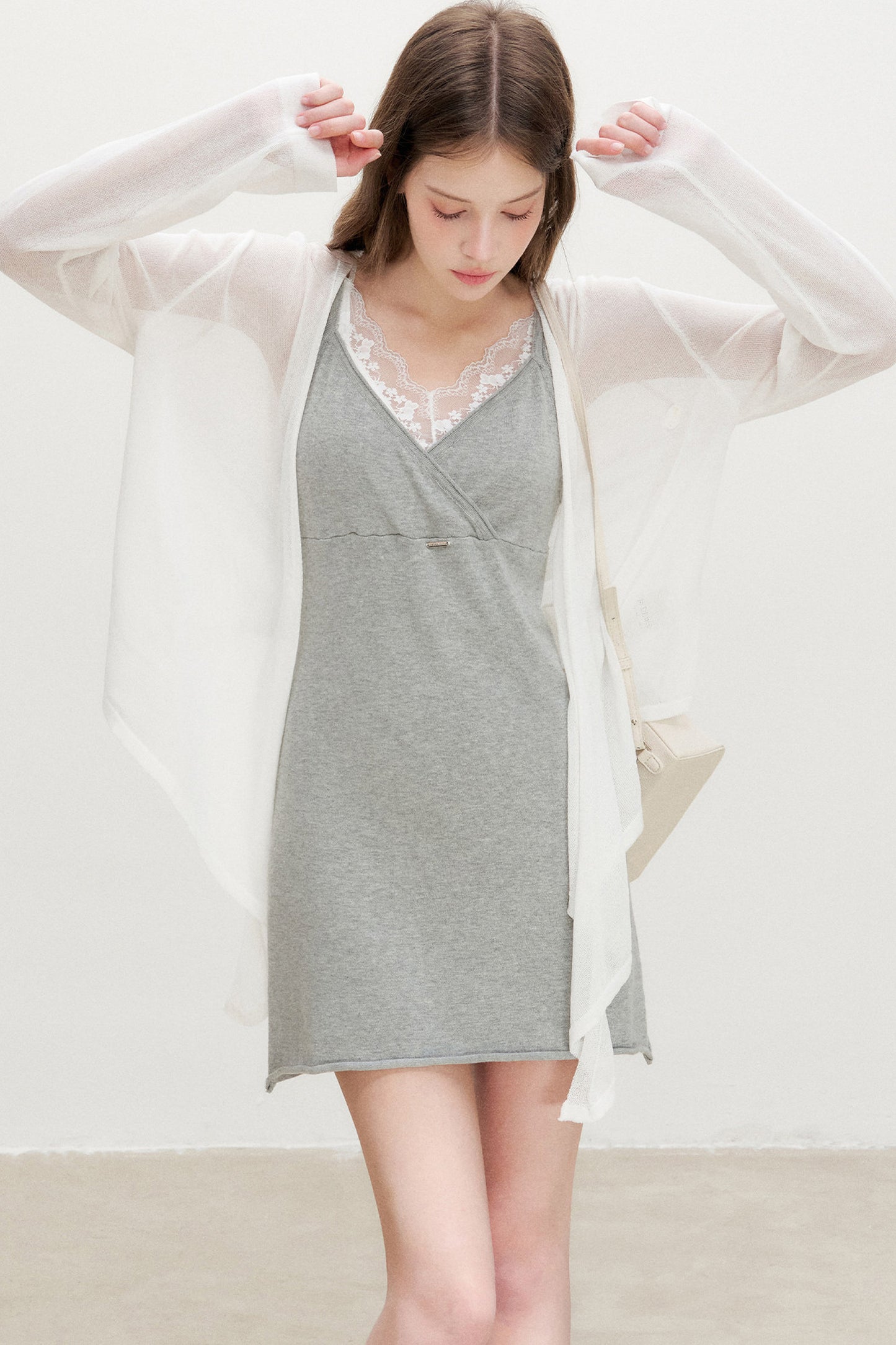 Knitted V-Neck A-Line Dress