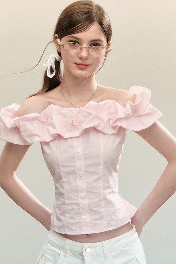 Off-Shoulder Ruffle Shirt