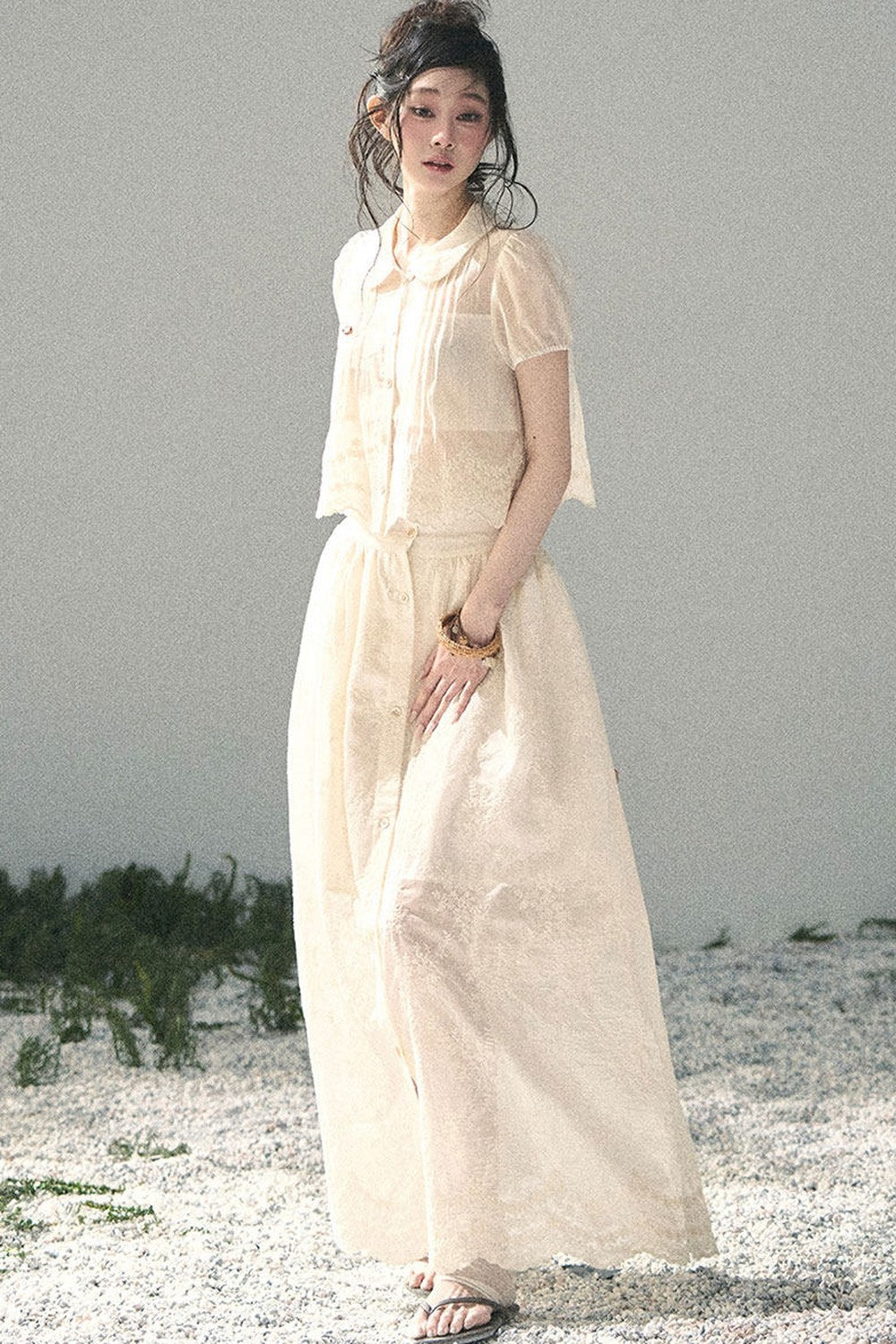 French Floral Lace Two-Piece Set