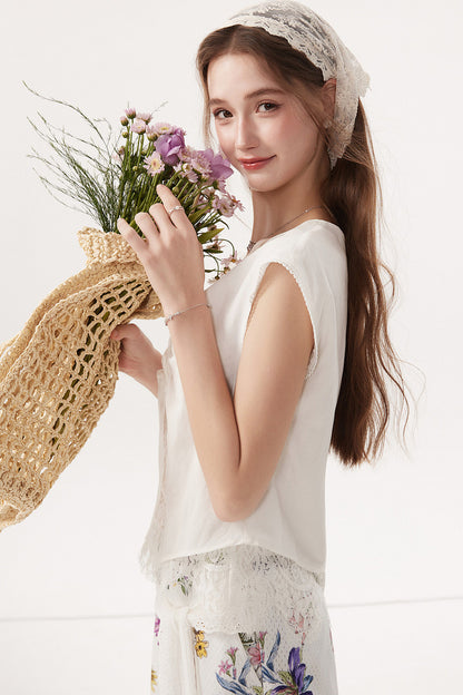 Sleeveless Linen Blouse