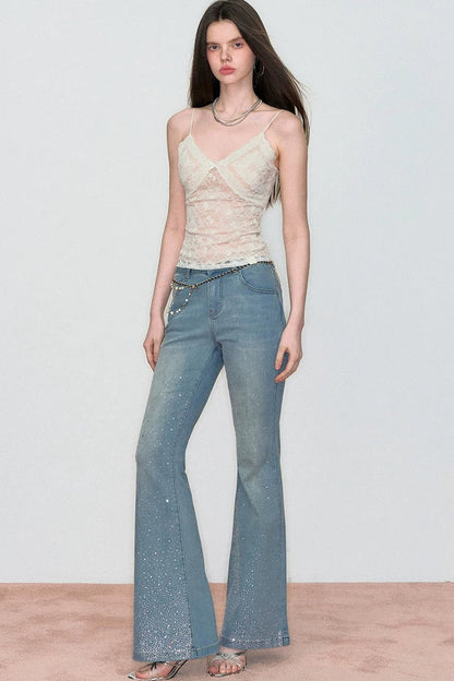 Lace Jacquard Bow Camisole