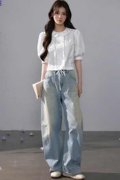 Wide-Leg Straight Jeans