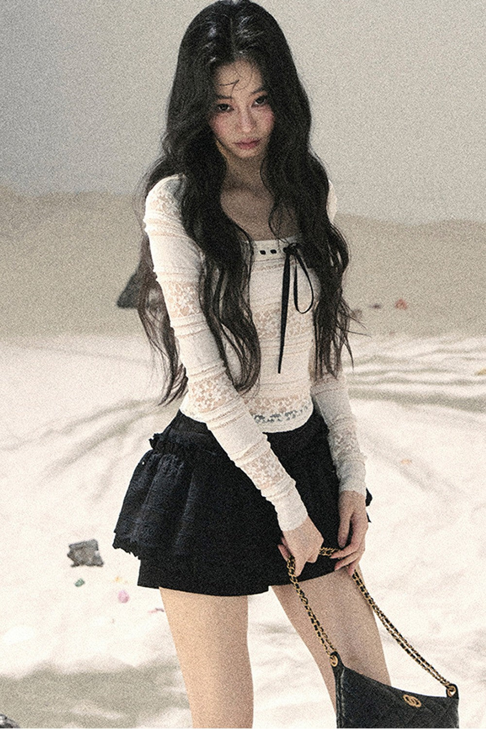 레이스 펀칭 여름 투피스 세트