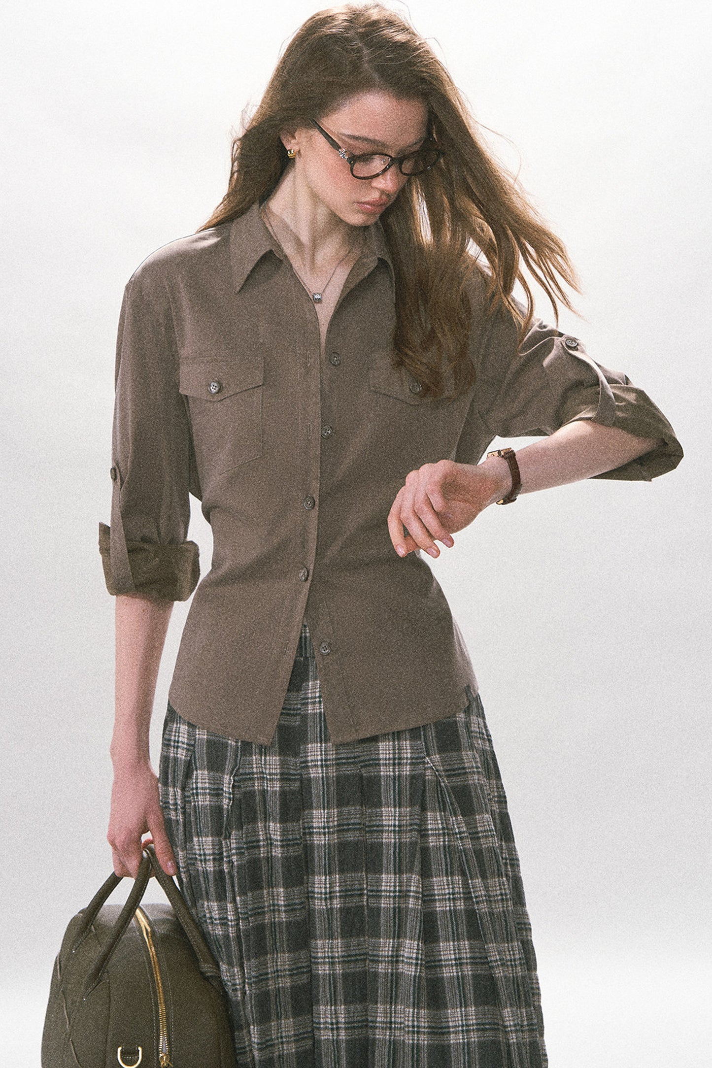 Adjustable Waist Vintage Work Shirt