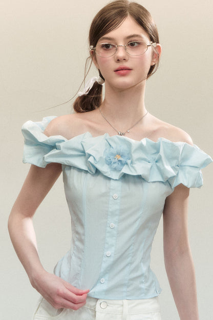 Off-Shoulder Ruffle Shirt
