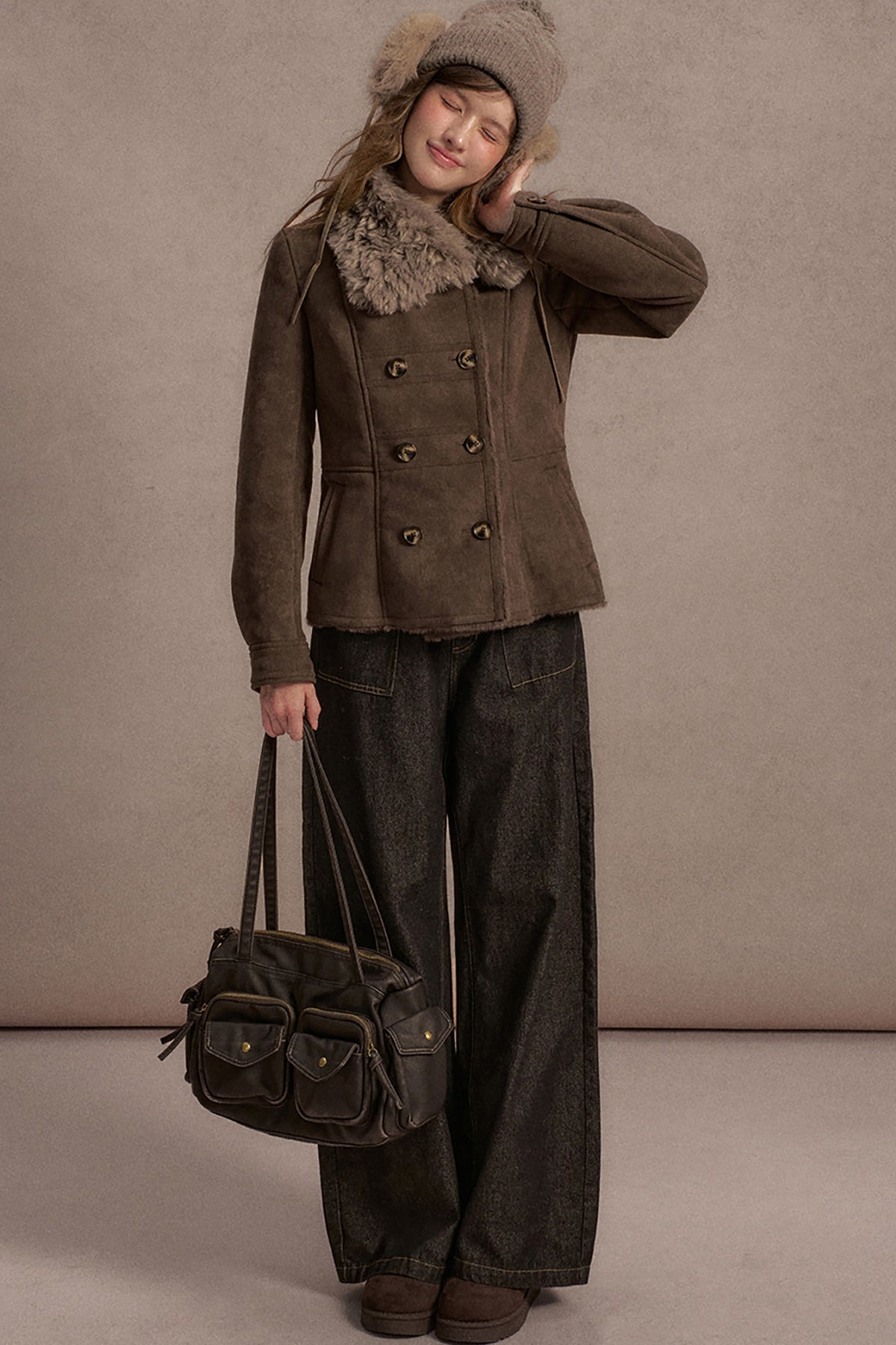 Lapel Fur Collar Jacket