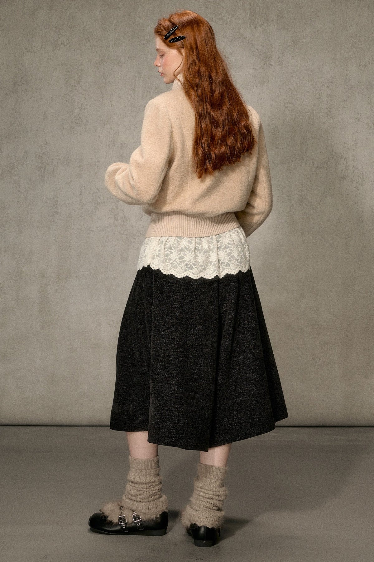High-Neck Layered-Look Jacket
