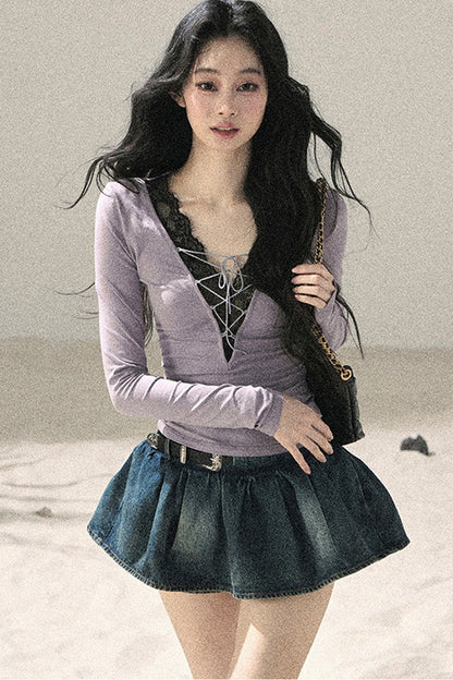 Iris Lace V-Neck Top