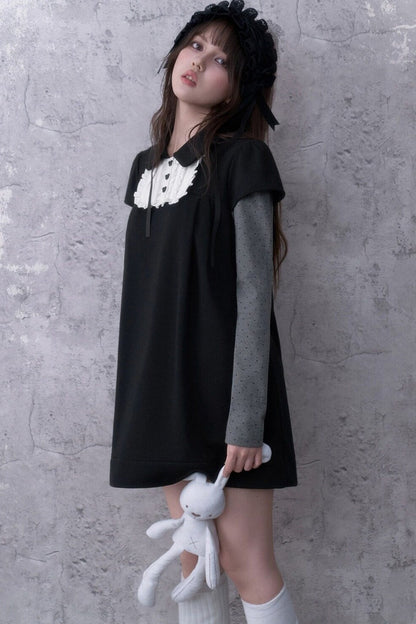 Ruffled Bib Doll Collar Dress