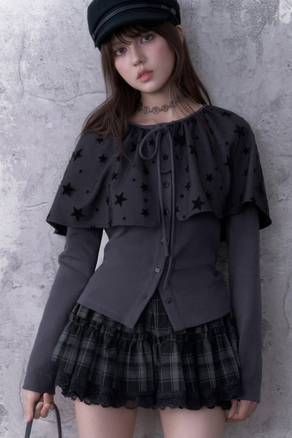 Star Schalkragen-Zweiteiler-Strickjacke
