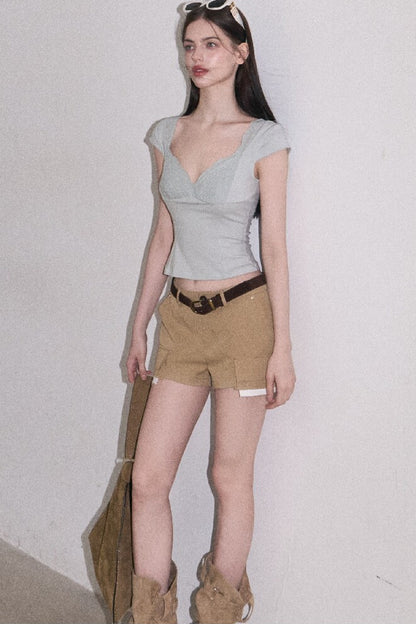 Color-Blocked Linen Pants