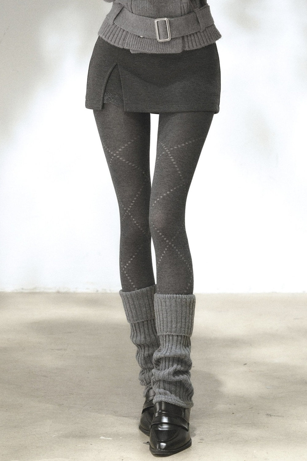 Diamond Jacquard Knit Leggings