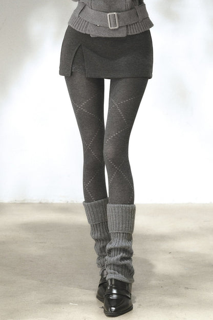 Diamond Jacquard Knit Leggings