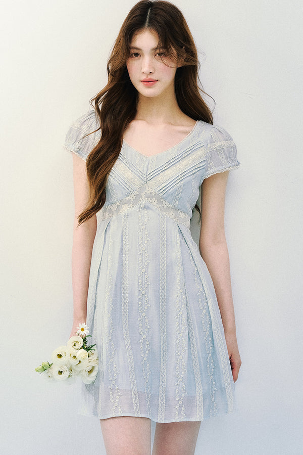 Embroidered Lace Retro Dress