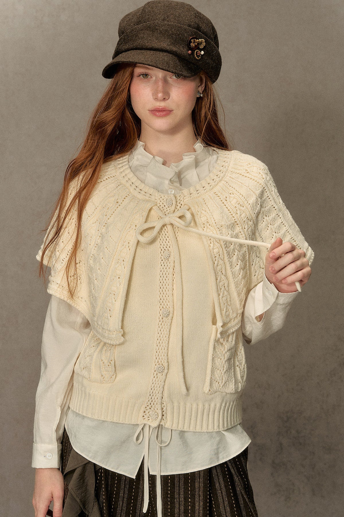Cable Knit Cape Sweater