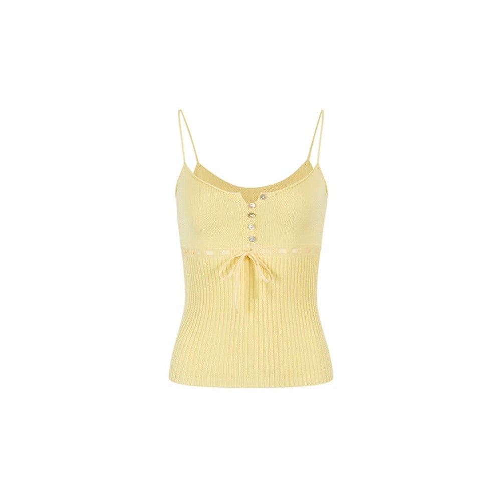 Lyocell Knit Ribbon Camisole