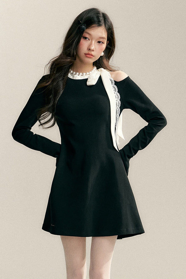 Black Lace Off-Shoulder Dress