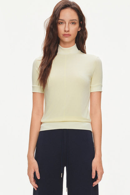 Tencel-Modal-Bluse mit halbhohem Kragen