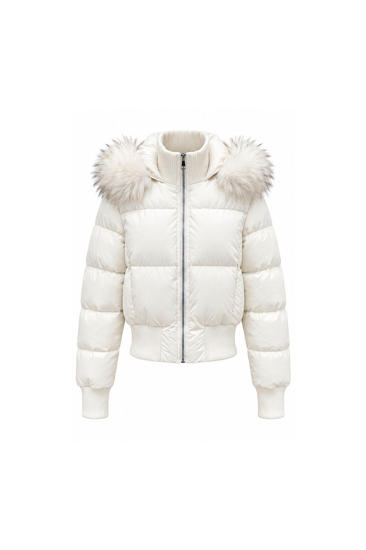 Fur Collar Hooded Down Jacket and Pants Set