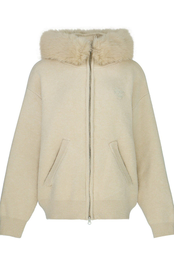 Gray Hooded Cardigan Jacket and Pants Set-Up