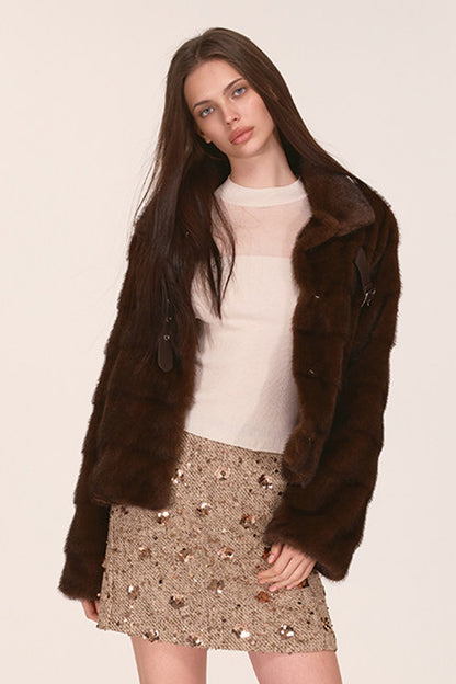 Sequin Tweed A-Line Skirt
