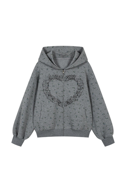 Floral Heart Hoodie and Scimitar Pants Set-Up