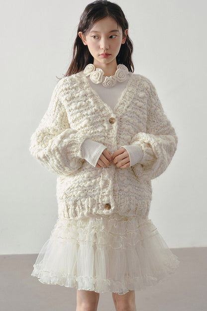 3D Floral Long Sleeve Knit Top