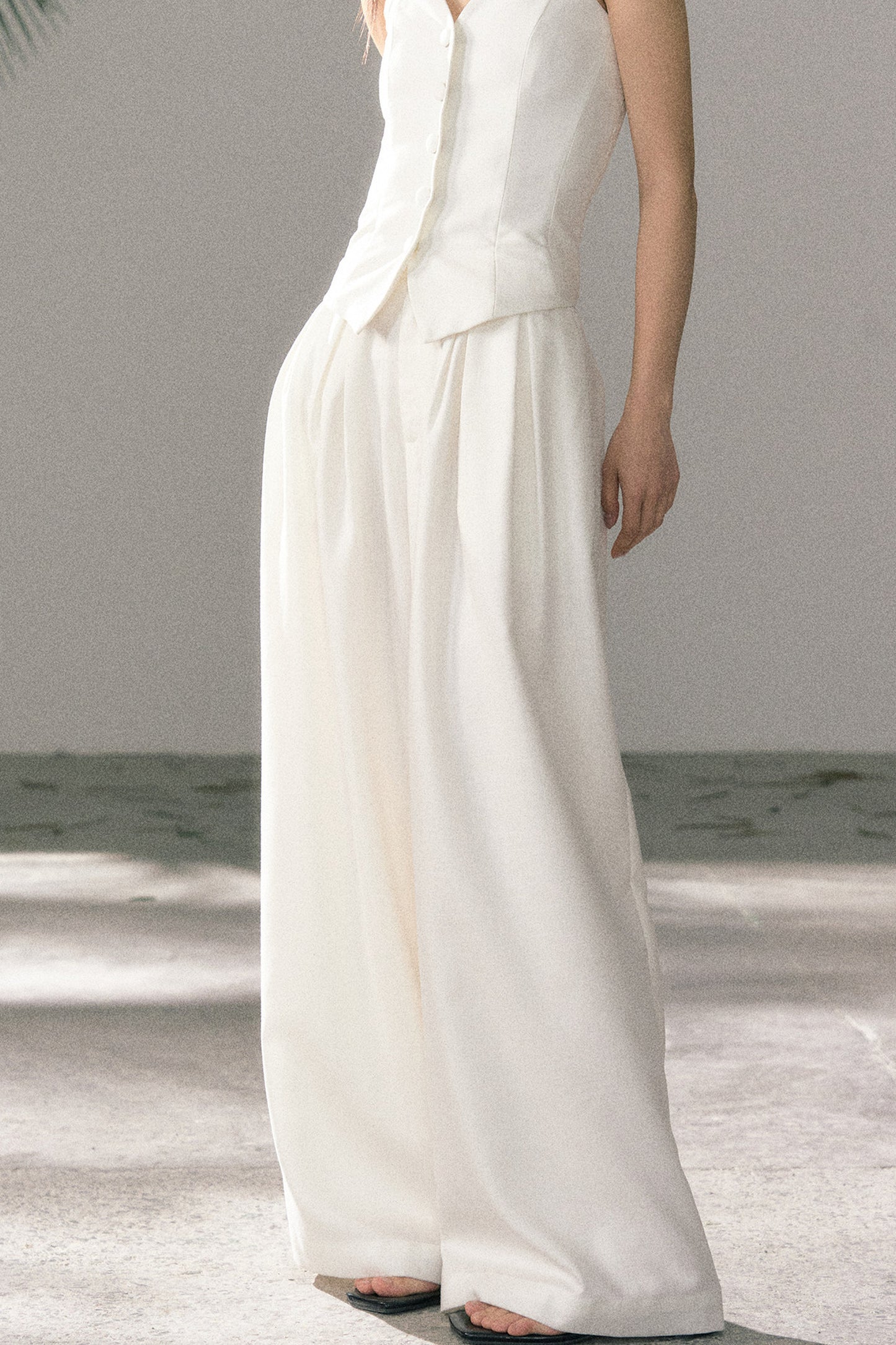 White Tube Top and Pants Set-Up