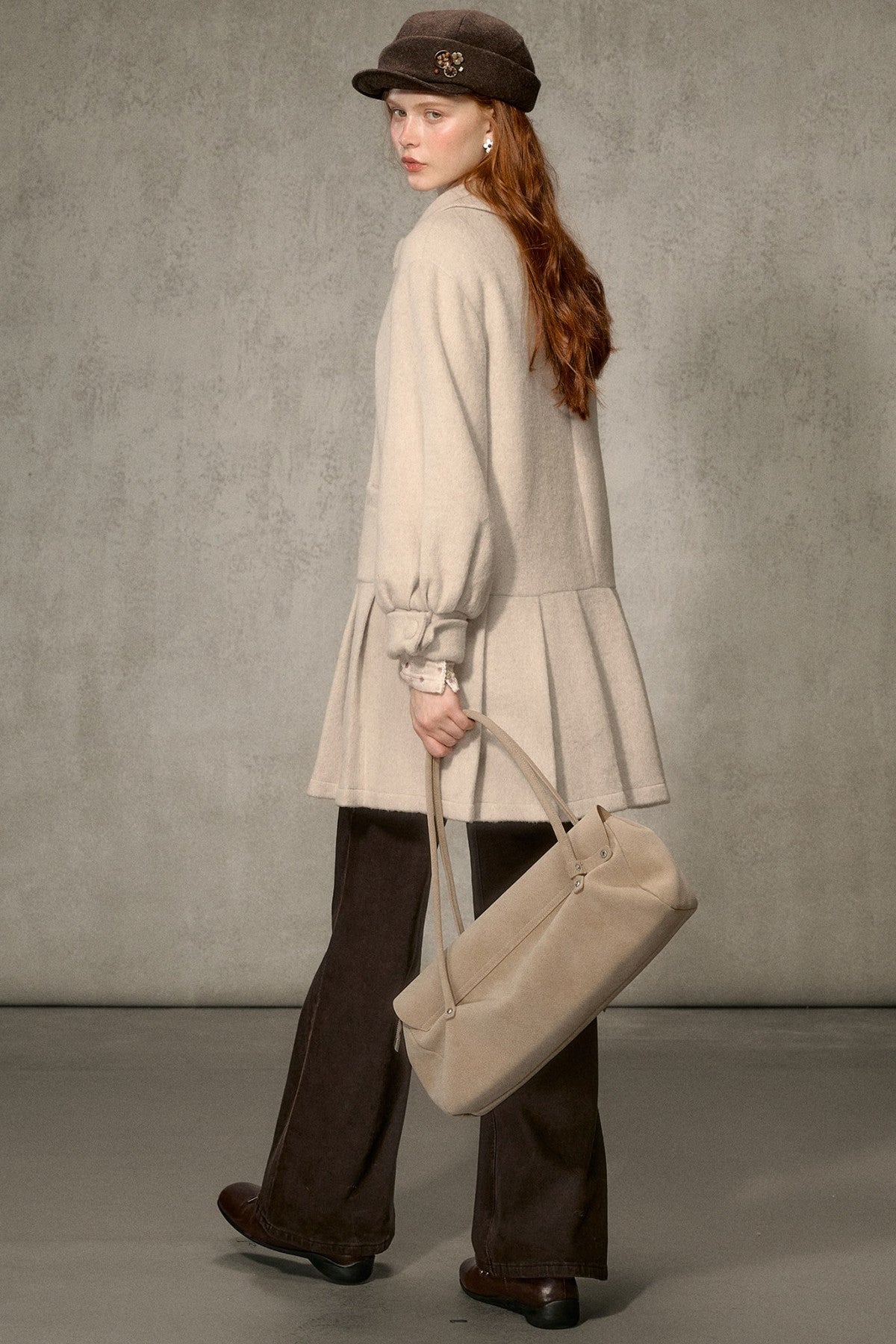 White Tea Letterhead Wool Blend Coat