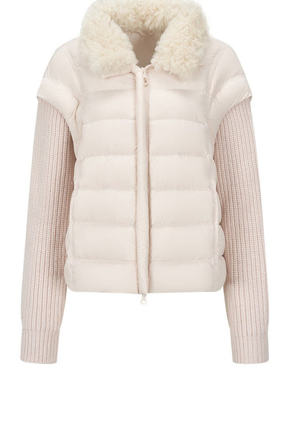 Convertible Detachable Knit Sleeve Down Vest