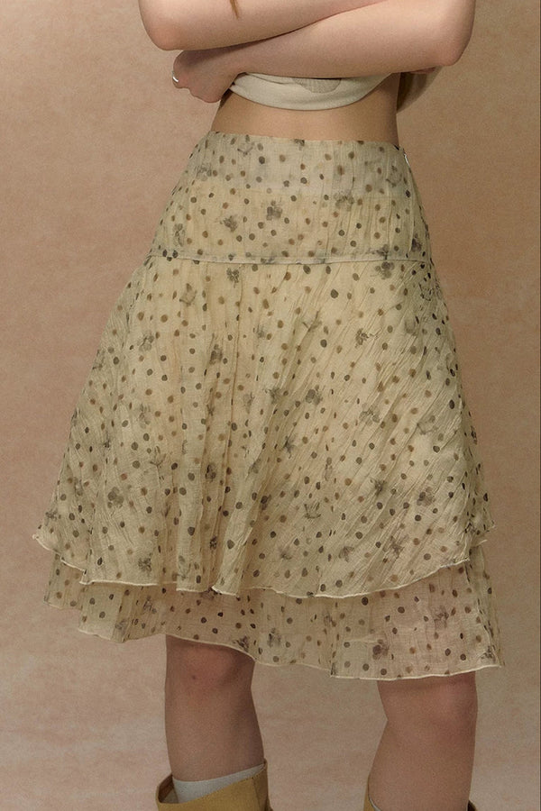 Retro Floral Asymmetrical Skirt