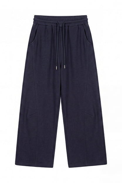 Knit Scarf Sweatshirt and Sweatpants Set-Up
