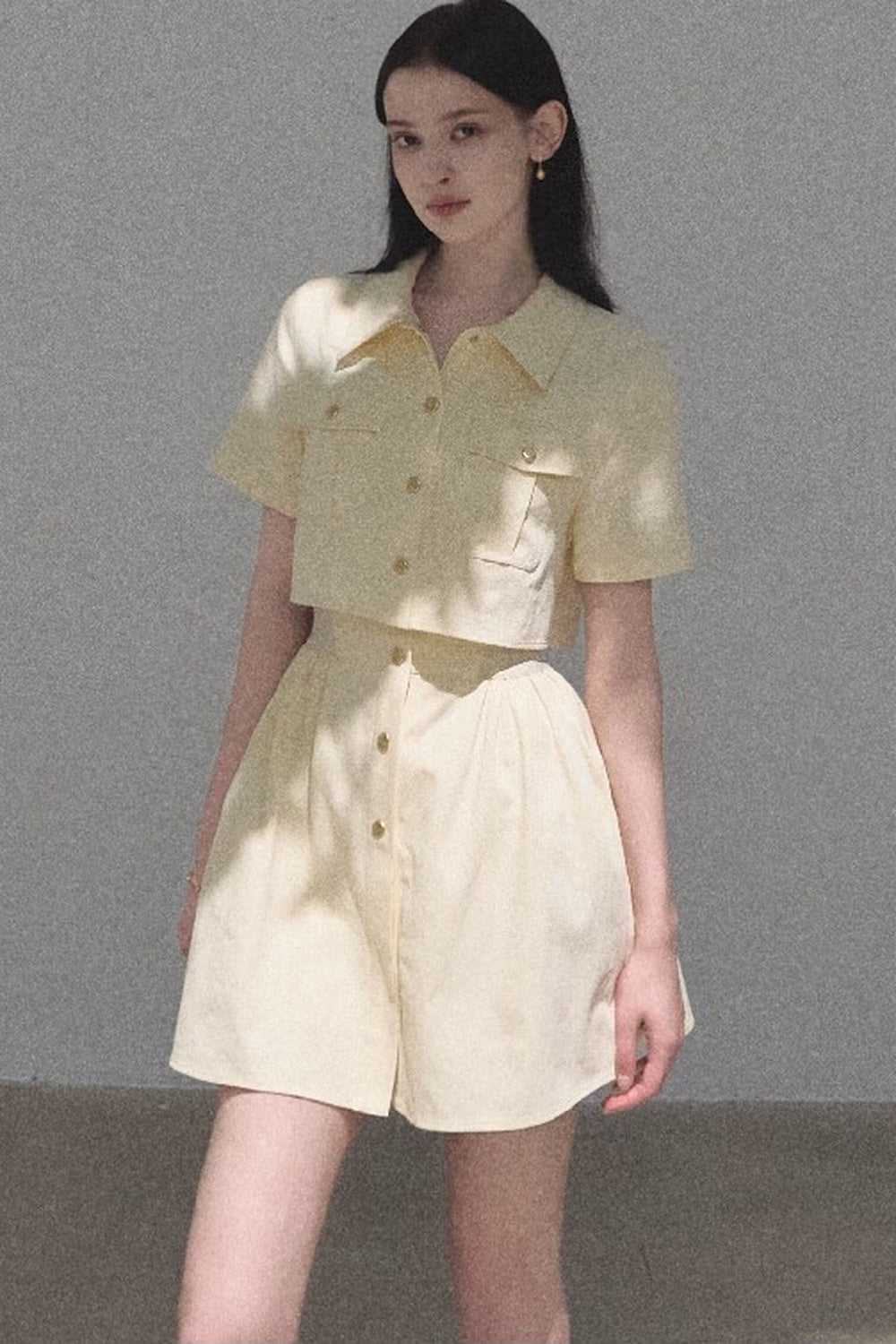 Pure Cotton Short-Sleeve Workwear Shirt Dress