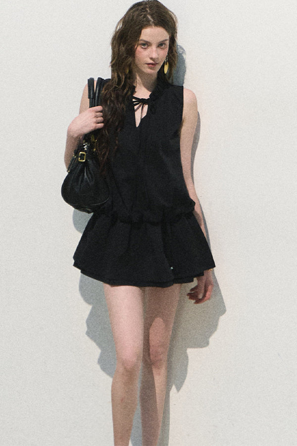 Lyocell Lace-Up Vest Dress