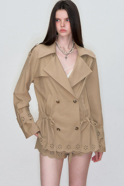 3D Embroidered Drawstring Jacket